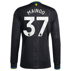 Kobbie Mainoo Manchester United 2025/26 Third Replica Long Sleeve Player Jersey Discount - Black