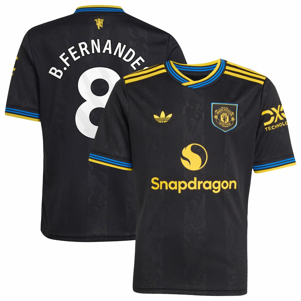 Bruno Fernandes Manchester United Youth 2025/26 Third Replica Player Jersey Discount - Black