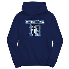 Diego Maradona Argentina National Team Vive La Fete Youth Name & Number Pullover Hoodie for sale - Navy