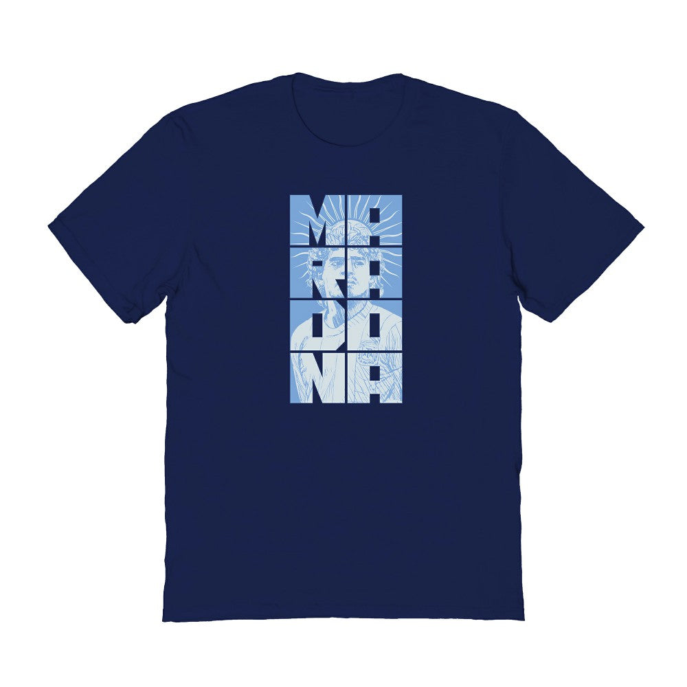 Diego Maradona Argentina National Team Vive La Fete Women's Portrait T-Shirt for sale - Navy