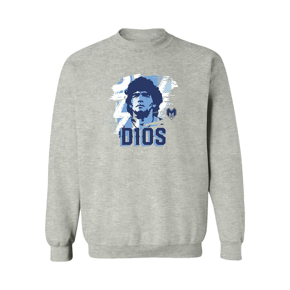 Diego Maradona Argentina National Team Vive La Fete D10S Sweatshirt for sale - Gray