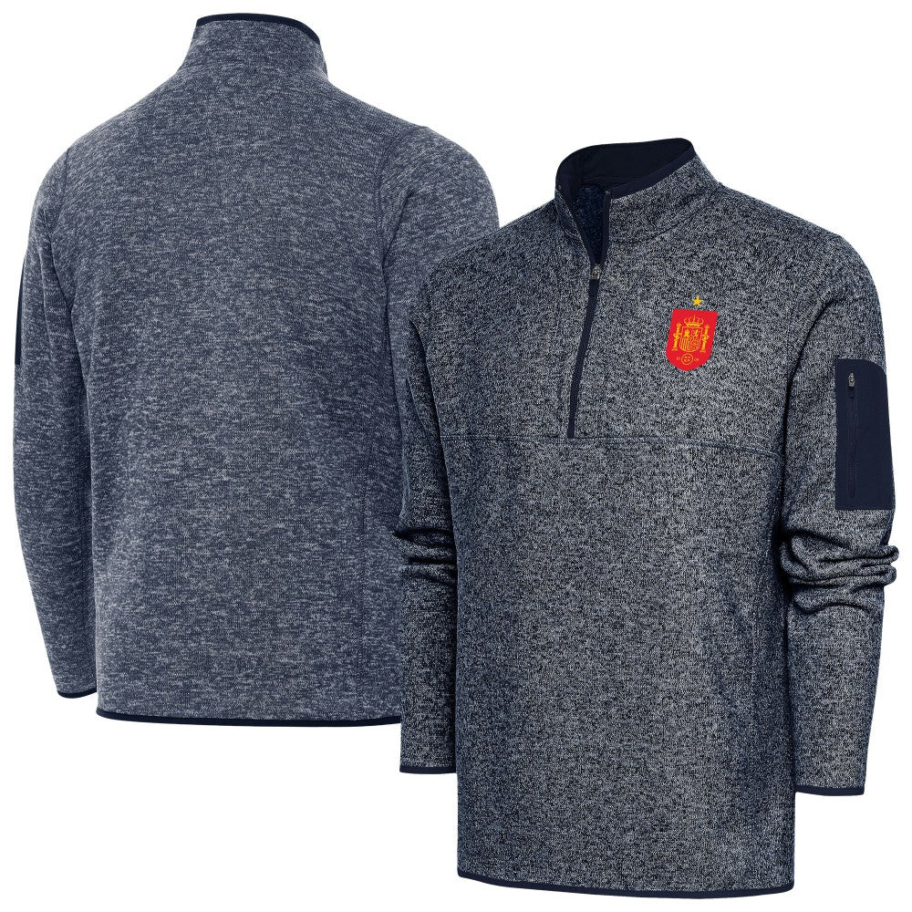 Spain National Team Antigua Elevate Quarter-Zip Pullover for sale - Heather Navy