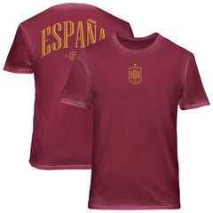 Spain National Team 1863FC Back Wordmark Soft Wash T-Shirt for sale - Red