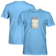 Argentina National Team 1863FC Color Badge Tri-Blend T-Shirt for sale - Light Blue