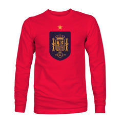 Spain National Team 1863FC Color Badge Long Sleeve T-Shirt for sale - Red