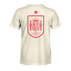 Spain National Team 1863FC Big Logo Heavyweight T-Shirt for sale - Cream