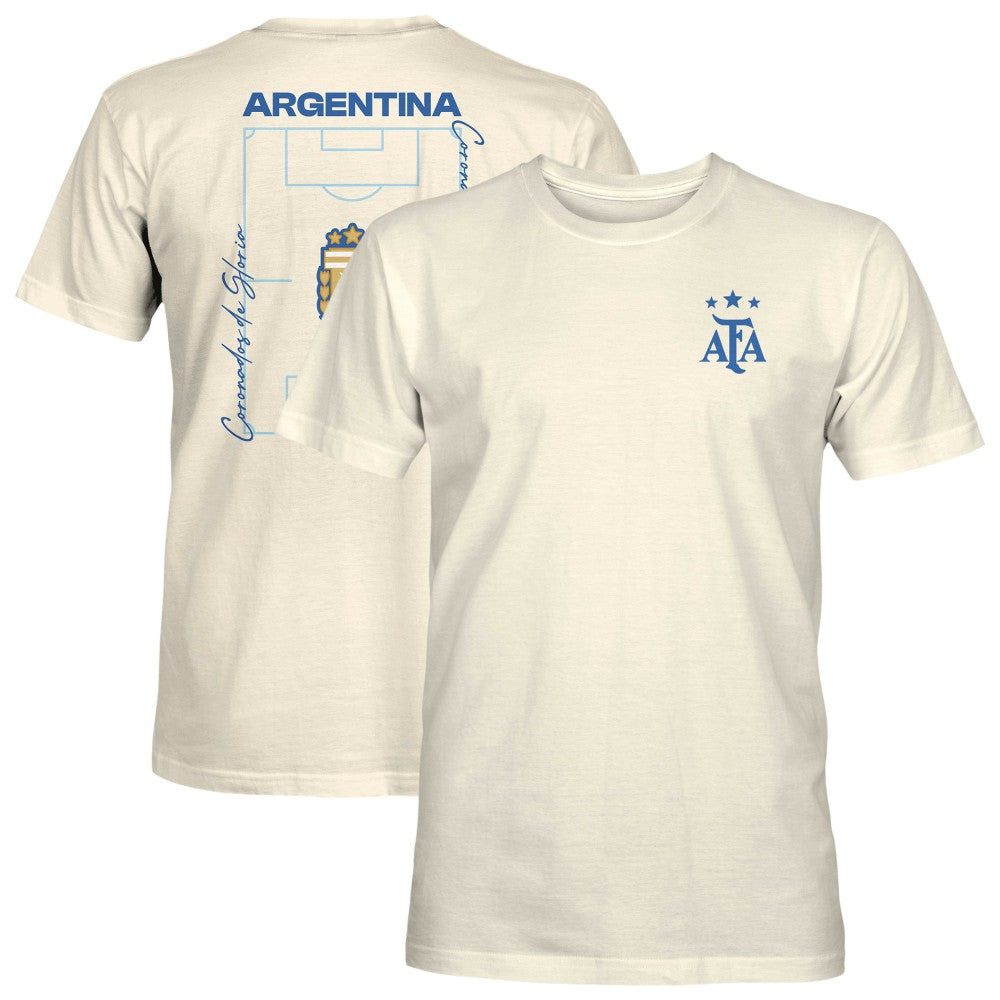 Argentina National Team 1863FC Own the Pitch Heavyweight T-Shirt for sale - Cream