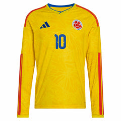 James Rodriguez Colombia National Team 2026 Home Replica Long Sleeve Jersey for sale - Yellow