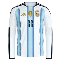 Angel Di Maria Argentina National Team 2026 Home Replica Long Sleeve Jersey for sale - White
