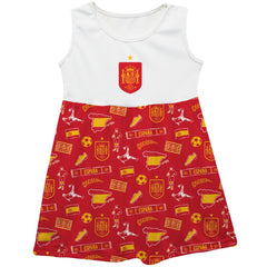 Spain National Team Vive La Fete Girls Toddler Impressions Artwork Tank Top Dress for sale - Red