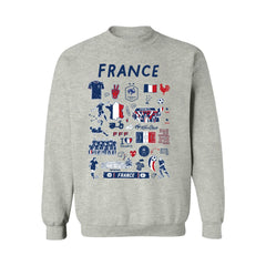 France National Team Vive La Fete Women's Impressions Artwork Sweatshirt for sale - Gray