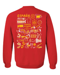 Spain National Team Vive La Fete Women's Impressions Artwork Sweatshirt for sale - Red