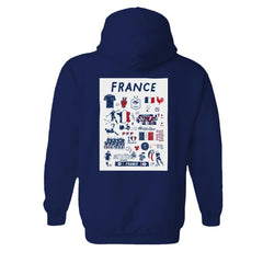 France National Team Vive La Fete Women's Impressions Artwork Hoodie for sale - Navy