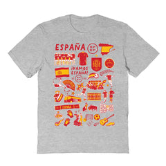 Spain National Team Vive La Fete Women's Impressions Artwork Fitted T-Shirt for sale - Gray