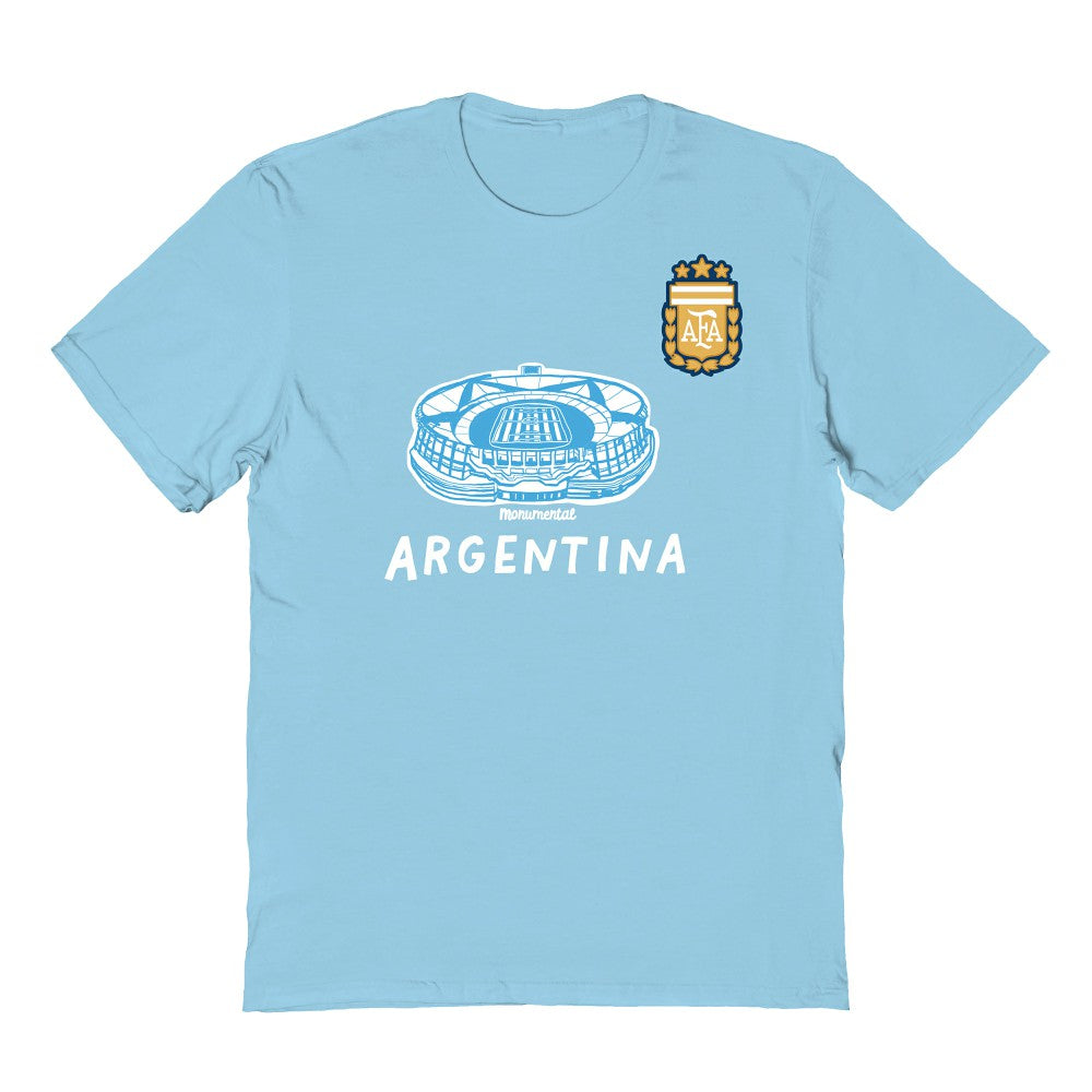 Argentina National Team Vive La Fete Youth Chilena Style T-Shirt for sale - Light Blue