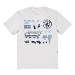 Manchester City Vive La Fete Youth Impressions Icons T-Shirt Discount - White