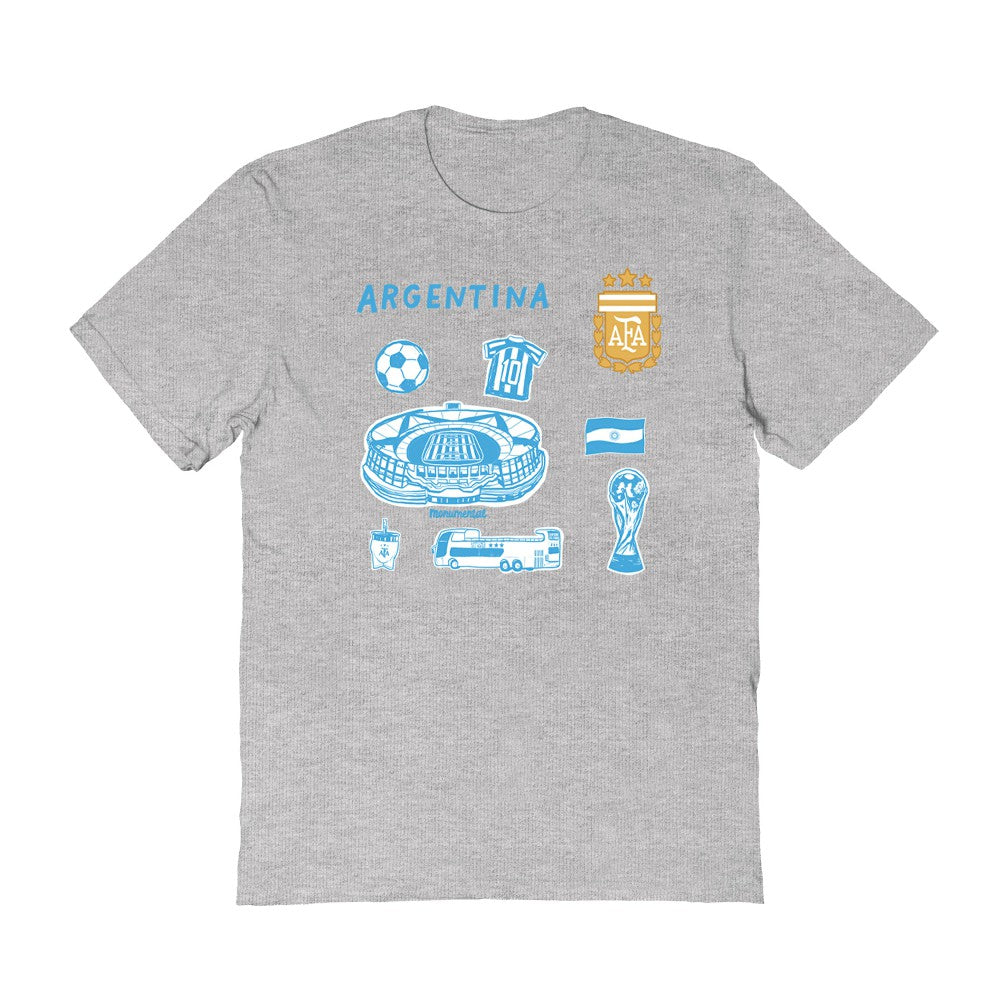 Argentina National Team Vive La Fete Toddler Impressions Icons T-Shirt for sale - Gray