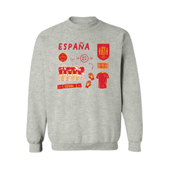 Spain National Team Vive La Fete Women's Impressions Icons Sweatshirt for sale - Gray