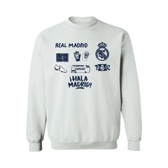 Real Madrid Vive La Fete Women's Impressions Icons Sweatshirt Discount - White
