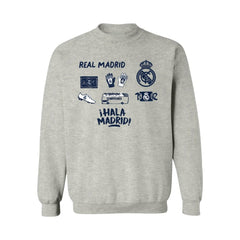 Real Madrid Vive La Fete Women's Impressions Icons Sweatshirt Discount - Gray