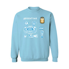 Argentina National Team Vive La Fete Women's Impressions Icons Sweatshirt for sale - Light Blue