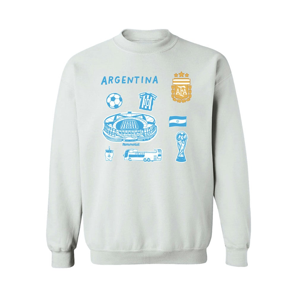 Argentina National Team Vive La Fete Women's Impressions Icons Sweatshirt for sale - White