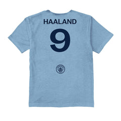 Erling Haaland Manchester City Vive La Fete Youth Player Name & Number Color Badge T-Shirt Discount - Light Blue