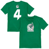 Edson Álvarez Mexico National Team Vive La Fete Youth Player Name & Number Color Badge T-Shirt for sale - Green