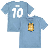 Lionel Messi Argentina National Team Vive La Fete Toddler Player Name & Number Color Badge T-Shirt for sale - Light Blue