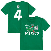 Edson Álvarez Mexico National Team Vive La Fete Youth Player Name & Number Chilena Style T-Shirt for sale - Green
