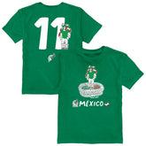 Santiago Gimenez Mexico National Team Vive La Fete Youth Player Name & Number Stadium Style T-Shirt for sale - Green