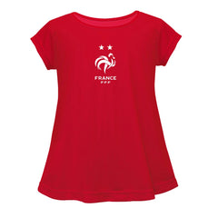 France National Team Vive La Fete Girls Toddler Color Badge A-Line Top for sale - Red