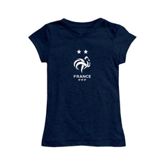 France National Team Vive La Fete Girls Youth Color Badge Fitted T-Shirt for sale - Navy