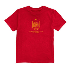 Spain National Team Vive La Fete Youth Color Badge T-Shirt for sale - Red
