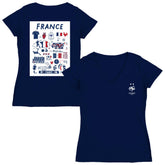 France National Team Vive La Fete Women's Impressions Artwork V-Neck Fitted T-Shirt for sale - Navy