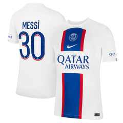Lionel Messi Paris Saint-Germain 2022/23 Third Breathe Stadium Replica Player Jersey on sale - White