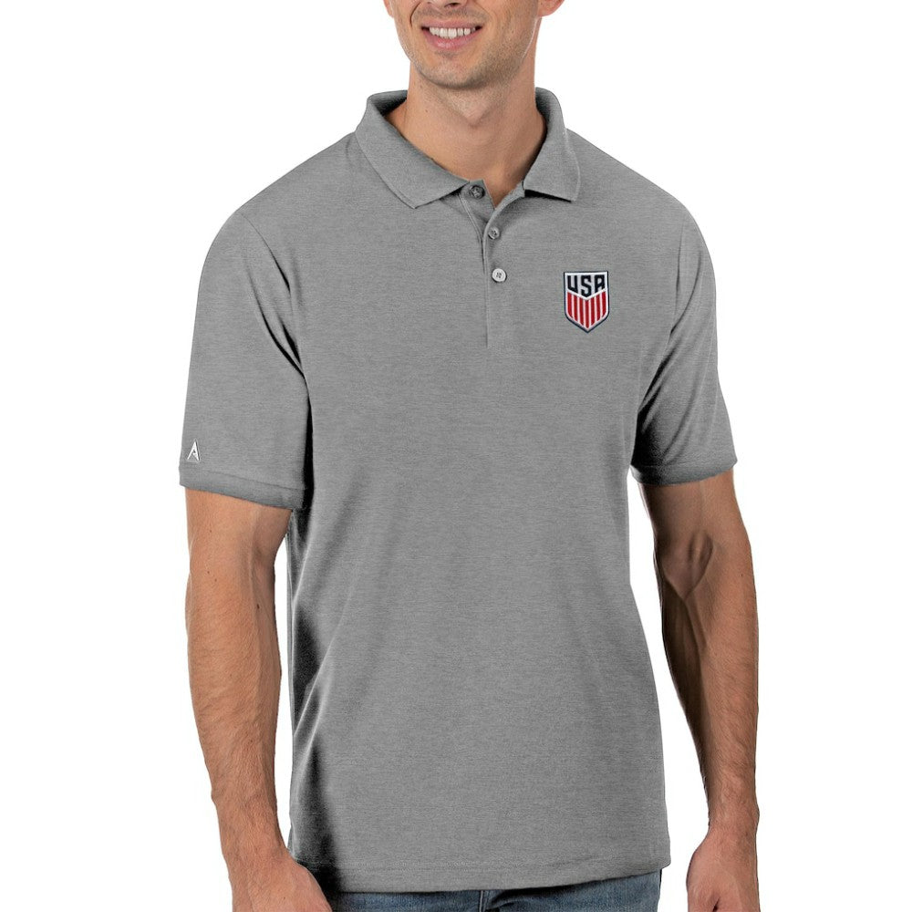 USMNT Antigua Legacy Pique Polo on sale - Gray