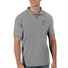 USMNT Antigua Legacy Pique Polo on sale - Gray