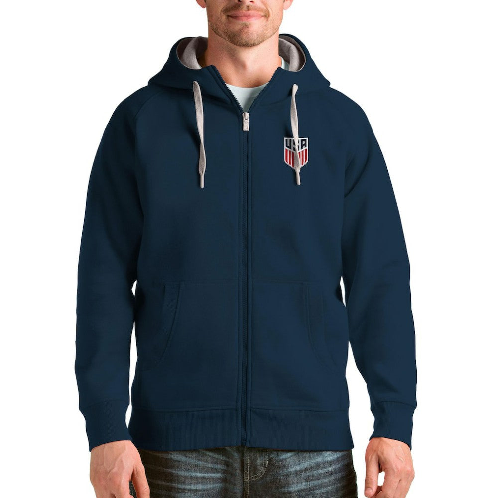 USMNT Antigua Victory Full-Zip Hoodie for sale - Navy
