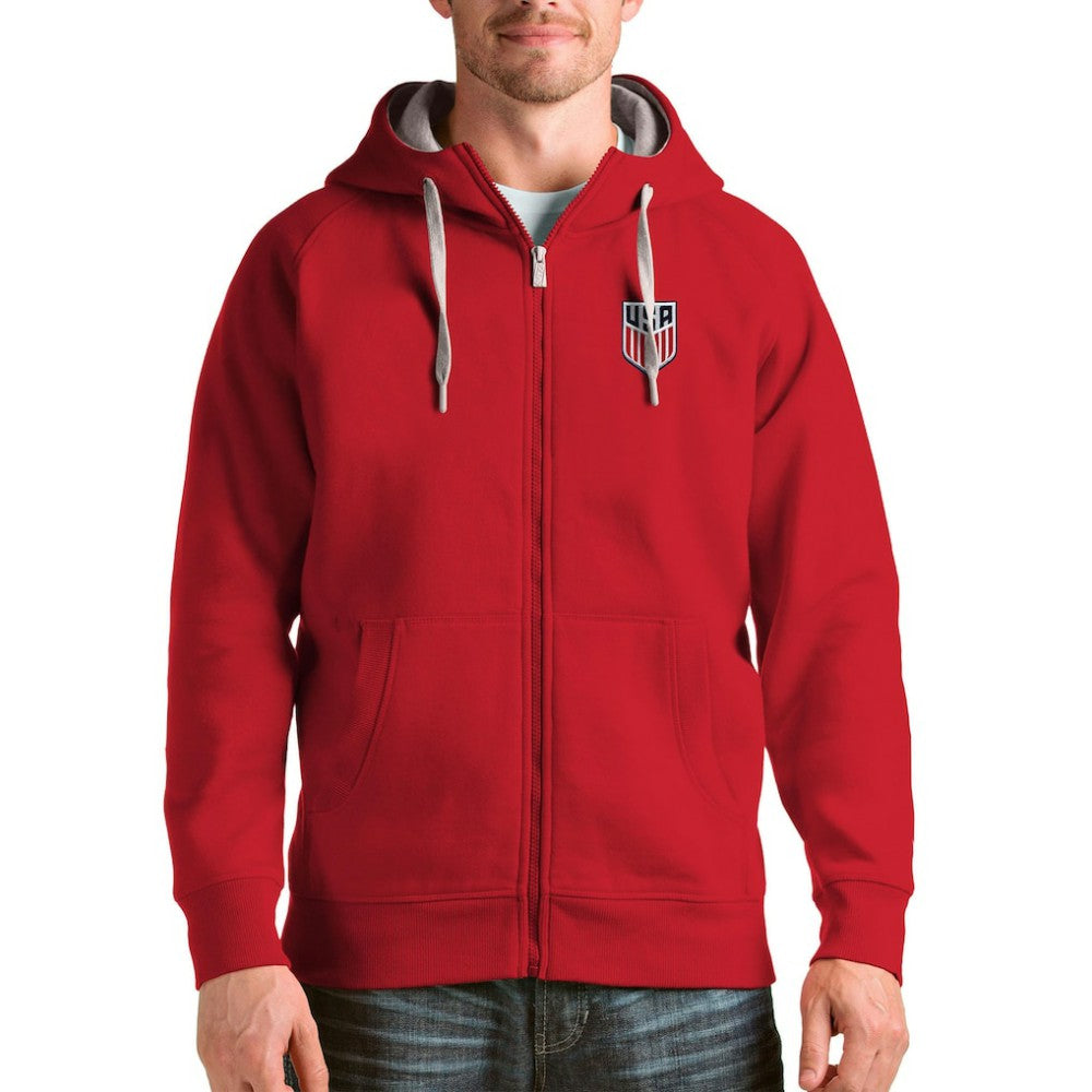 USMNT Antigua Victory Full-Zip Hoodie for sale - Red