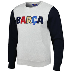 Barcelona Kangaroo Pullover Sweatshirt on sale - Gray/Navy