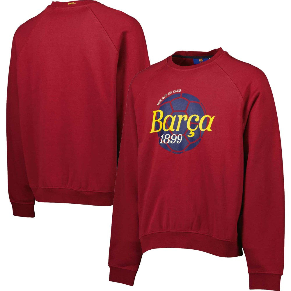 Barcelona Foundation Oversized Raglan Pullover Sweatshirt on sale - Burgundy
