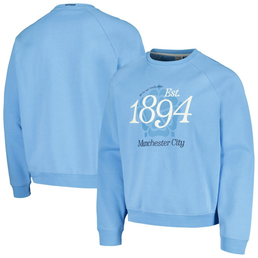 Manchester City Foundation Oversized Raglan Pullover Sweatshirt Discount - Sky Blue