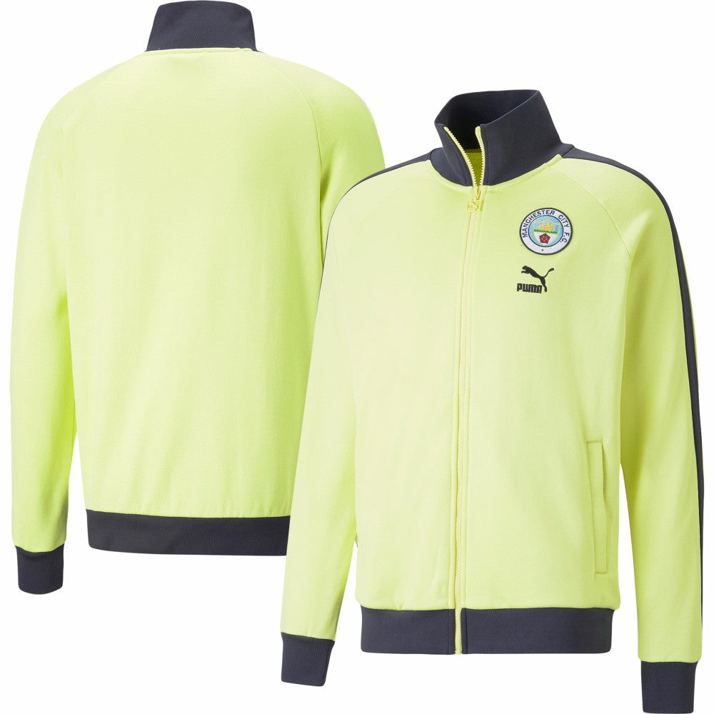 Manchester City ftblHeritage T7 Raglan Full-Zip Track Jacket for sale - Yellow