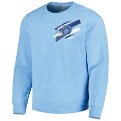 Manchester City Vintage Pullover Sweatshirt Discount - Light Blue