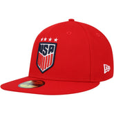 USWNT New Era Team Basic 59FIFTY Fitted Hat on sale - Red