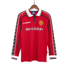 Retro Manchester United Home Long Sleeve Jersey 1998/00
