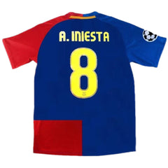 A.INIESTA #8 Retro Barcelona UCL Final Home Jersey 2008/09
