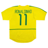 Ronaldinho #11 Retro Brazil Home Jersey World Cup 2002