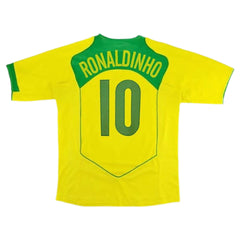 Ronaldinho #10 Retro Brazil Home Jersey 2004